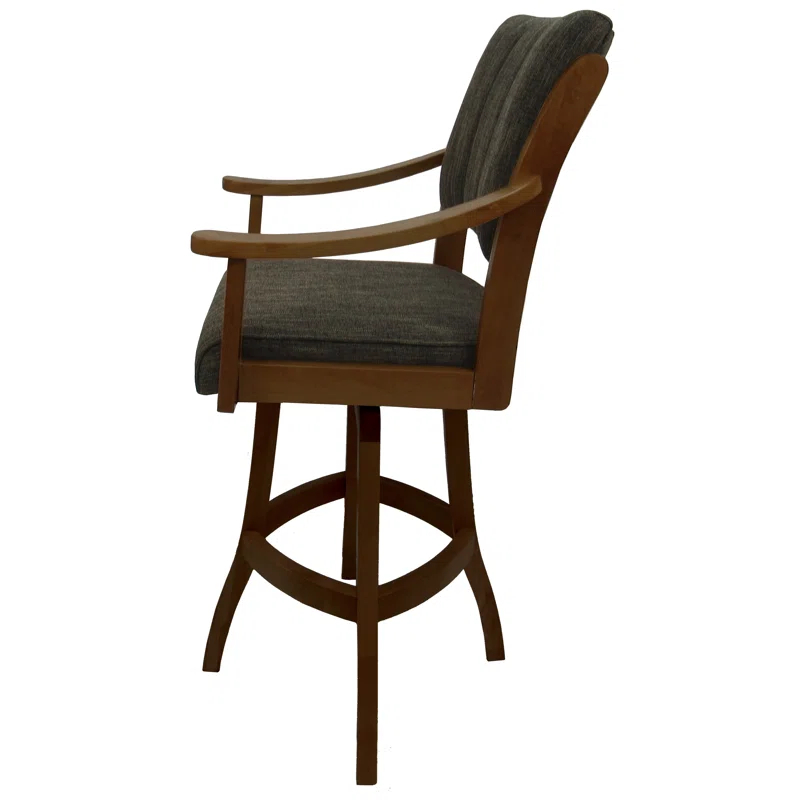 Casa Swivel Upholstered Counter Stool with Solid Wood Frame