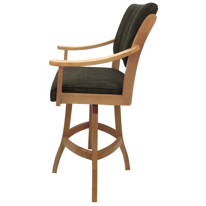 Casa Swivel Upholstered Counter Stool with Solid Wood Frame