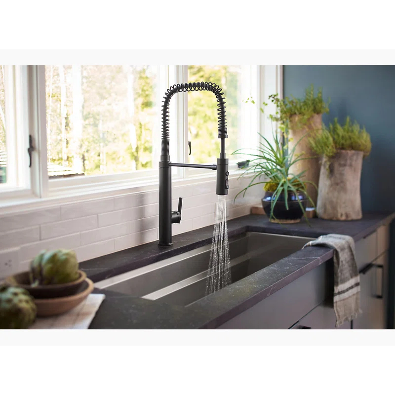 Kohler Purist® Single Handle Semi-Professional Pre-Rinse Kitchen Faucet with Pull Down Sprayer