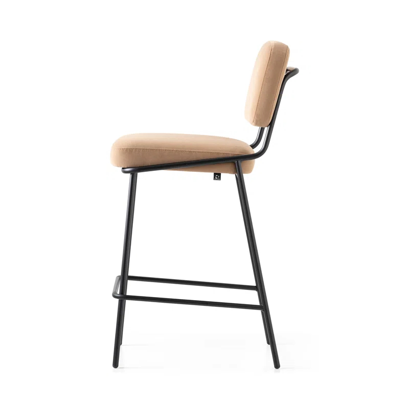Sixty Upholstered Counter Stool with Metal Frame