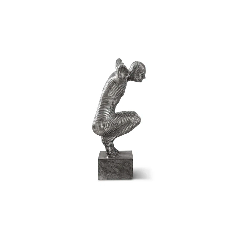 Transitional Silver Metal Sculpture 29" x 8" x 21"
