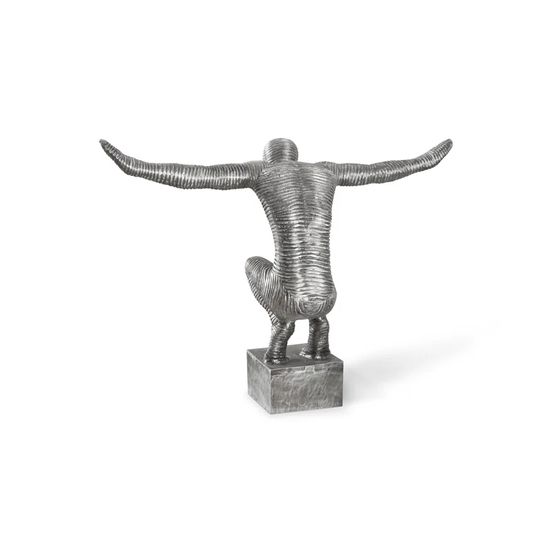 Transitional Silver Metal Sculpture 29" x 8" x 21"