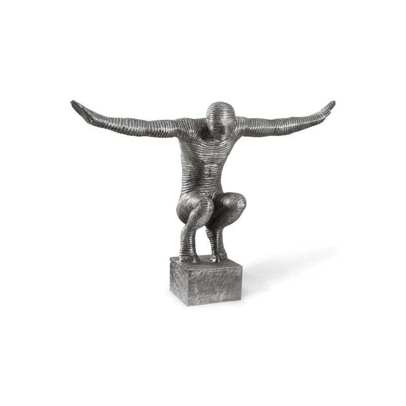 Transitional Silver Metal Sculpture 29" x 8" x 21"