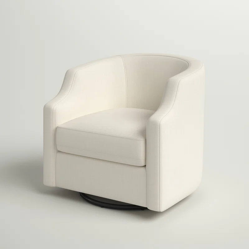 Debbie 77.47cm Wide Polyester Swivel Barrel Chair