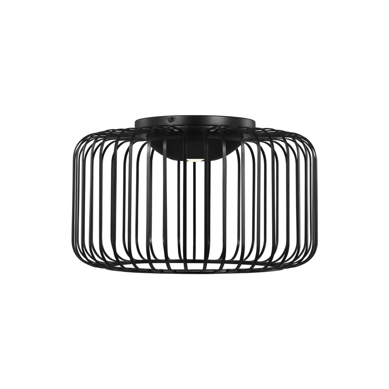 Kai Nightshade Black 15" LED Flush Mount for Indoor/Outdoor