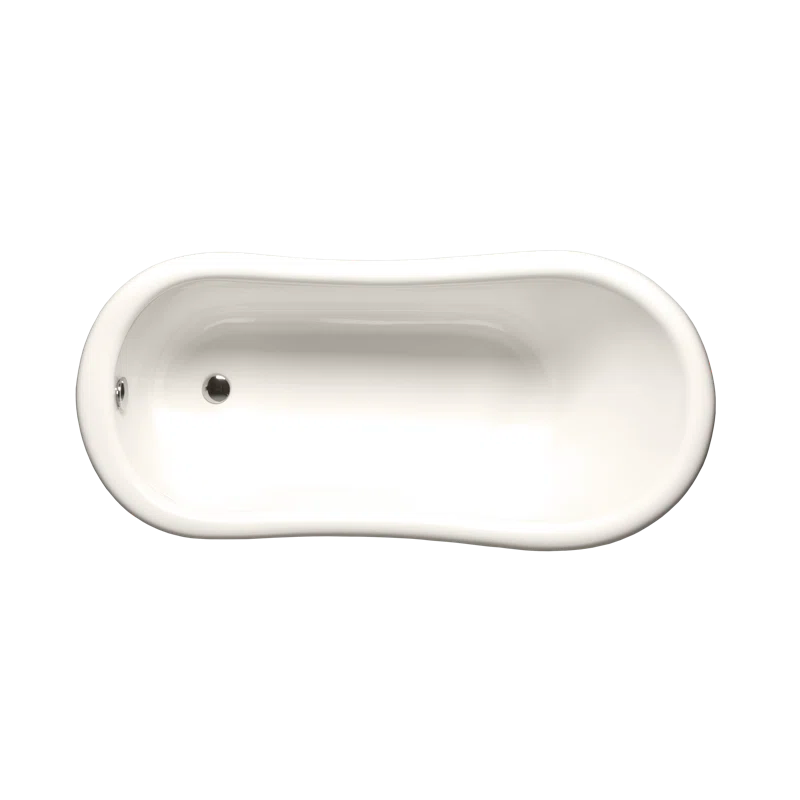 Glass 60" x 29" Freestanding Soaking Acrylic Bathtub