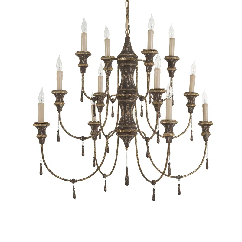 Durham 12 - Light Dimmable Tiered Chandelier