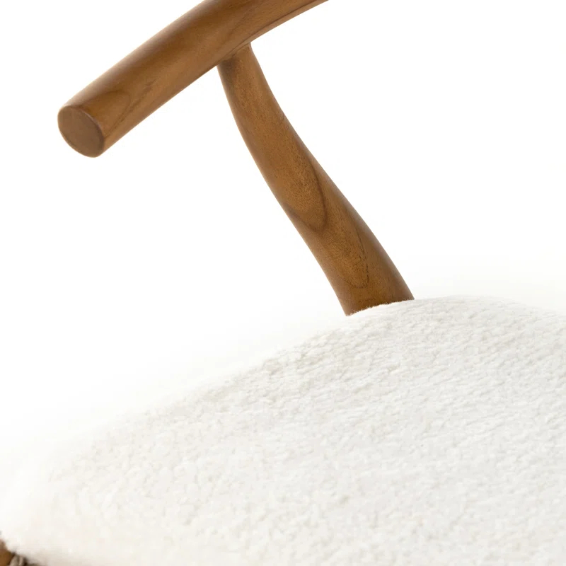 Ivory Natural Wood Wishbone Arm Chair