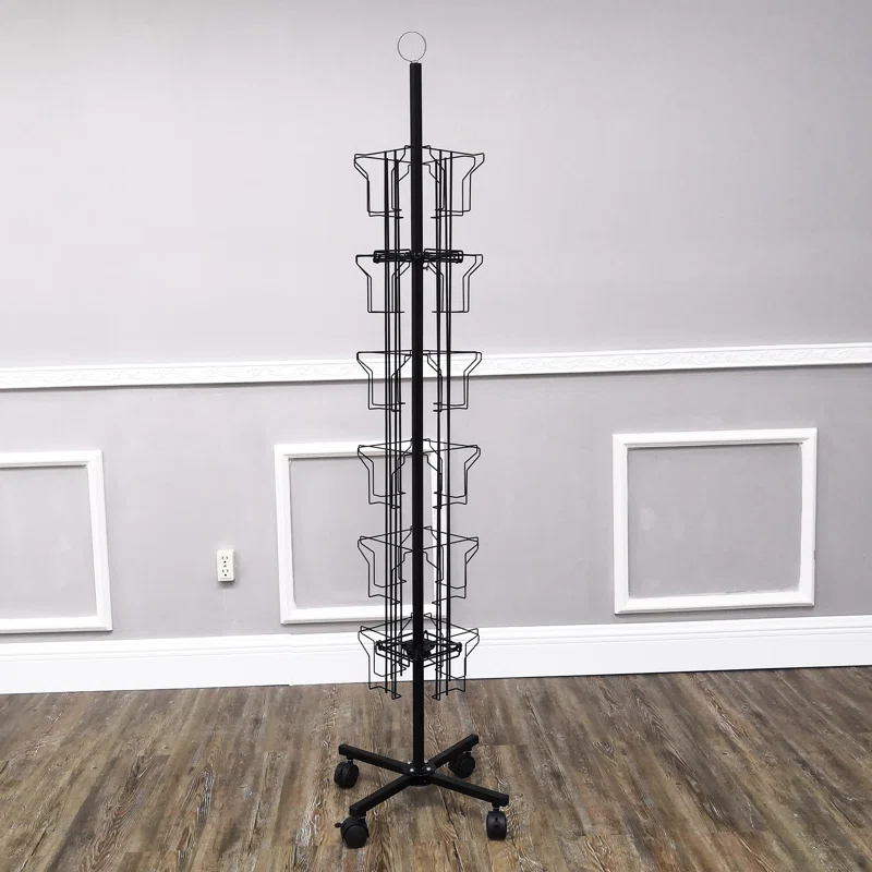 Greeting Card Rack 24-Pocket 6" Wide Pocket (Fits 5x7" Cards with Envelop) CD DVD Metal Display