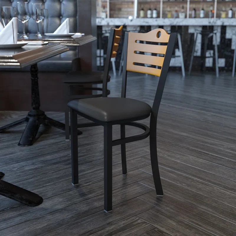 Red Barrel Studio® Slat Back Metal Restaurant Chair