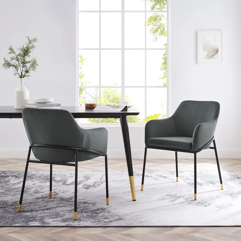 Modway Jovi Performance Velvet Dining Armchair by Modway (Set of 2)