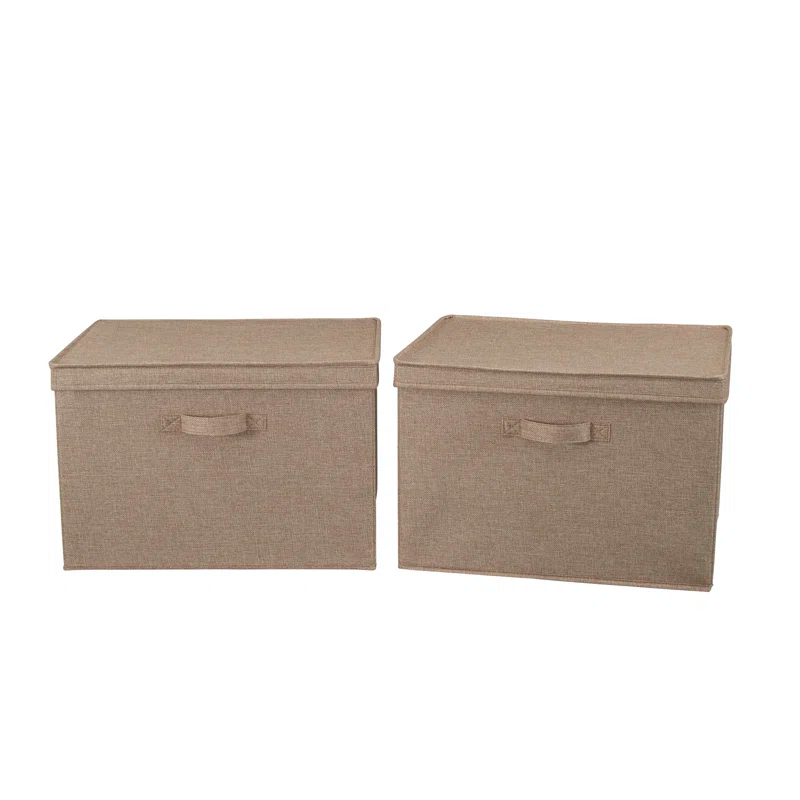 Household Essentials Household Essentials Wide Storage Box Fabric Bin (Set of 2)