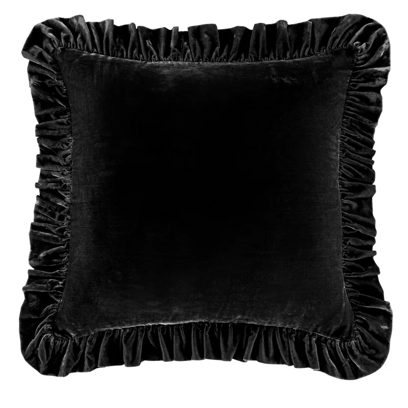 Stella Faux Silk Velvet Classic Chic Modern Rustic Ruffled Euro Sham