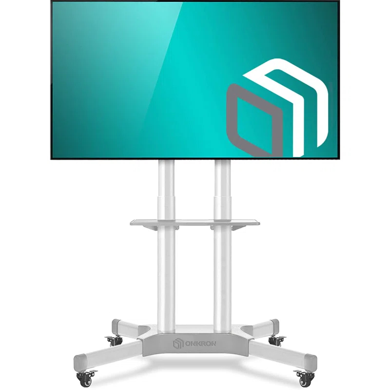 ONKRON Portable TV Stand With Wheels - Adjustable TV Stand for 32-65 Inch for TVs up to 110 lbs
