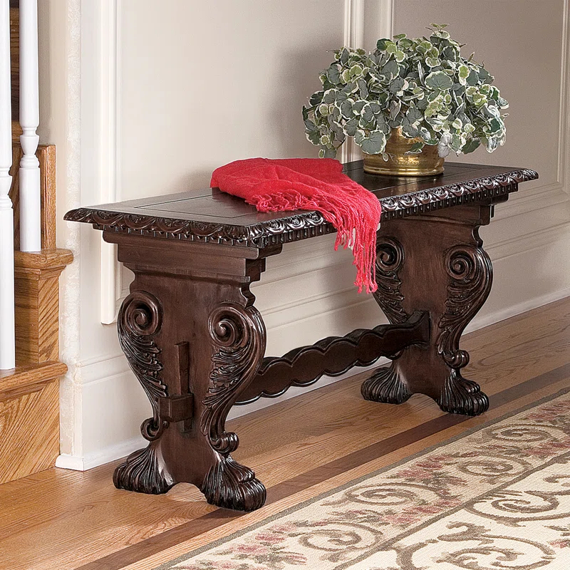 Design Toscano Glastonbury Abbey Solid Wood Bench