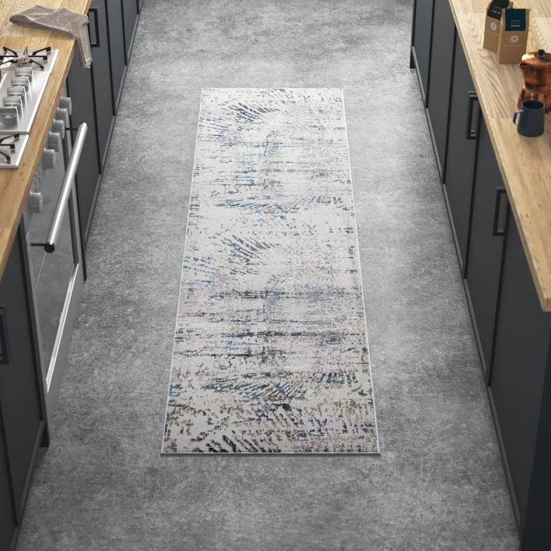 Steelside™ Wayde Abstract Gray/Beige Area Rug