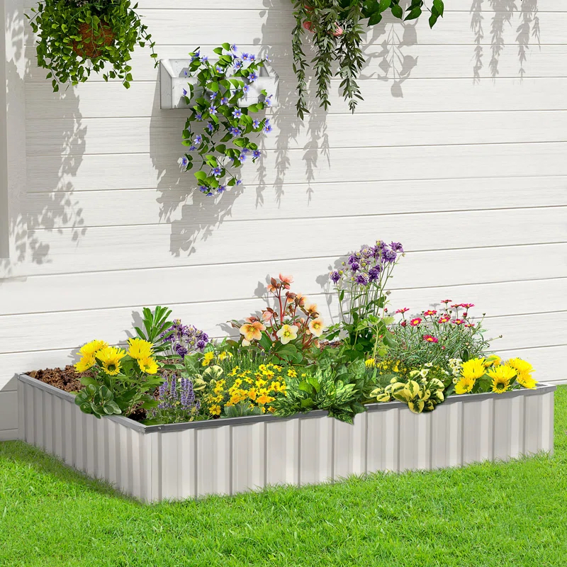 Outsunny 8 ft x 3 ft Metal Raised Garden Bed & Reviews | Wayfair