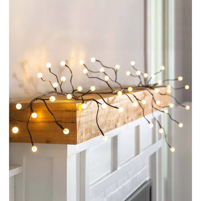Plow & Hearth 16'' in. Lighted Faux Birch Garland