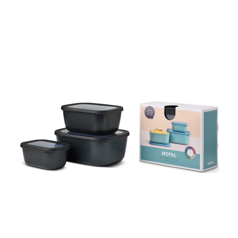 MEPAL Cirqula Food Storage - Set of 3 Containers and 3 Lids