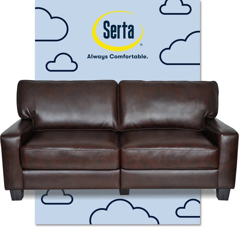 Serta Palisades 78" Track Arm Sofa, Easy Care Fabric, Soft Pillow Back, Pocket Coil Seat Cushions