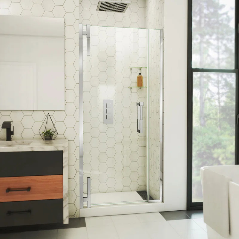 DreamLine Ascend 36 1/2-37 1/2 in. W x 72 in. H Frameless Pivot Shower Door
