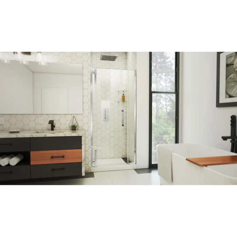 DreamLine Ascend 36 1/2-37 1/2 in. W x 72 in. H Frameless Pivot Shower Door