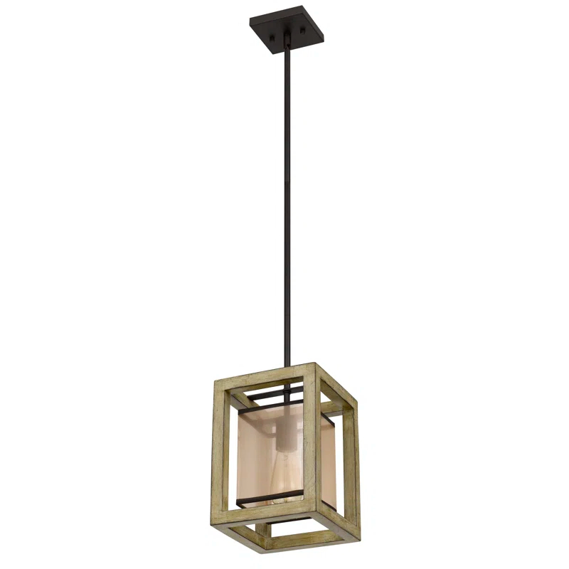1 - Light Rubberwood Lantern Pendant