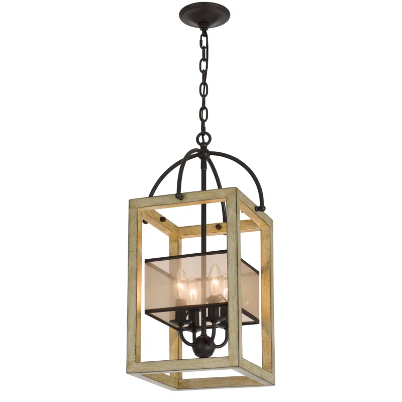 Cal Lighting 4 - Light Dimmable Lantern Square / Rectangle Chandelier