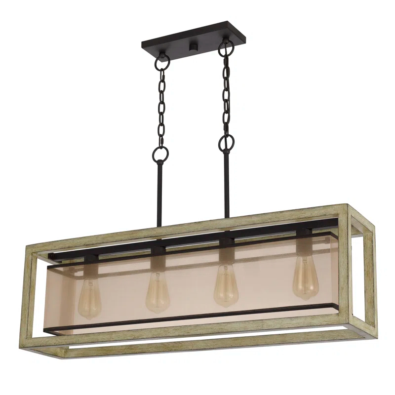 4 - Light Dimmable Kitchen Island Square / Rectangle Chandelier