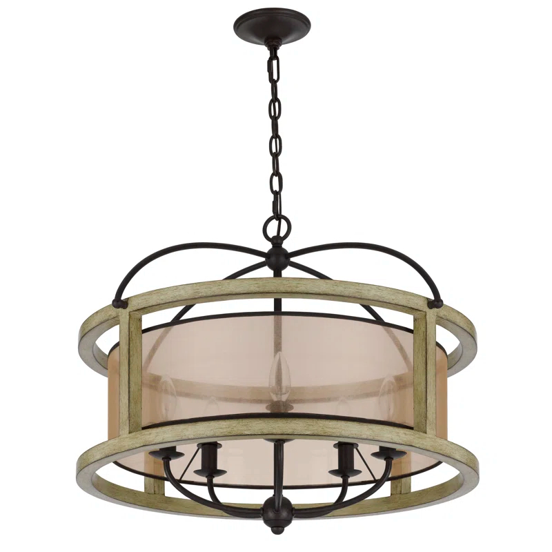 5 - Light Dimmable Lantern Drum Chandelier