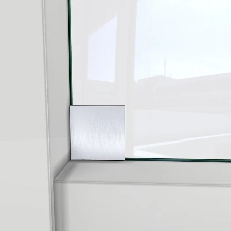 DreamLine Enigma-CXO 56-60 in. W x 76 in. H Fully Frameless Sliding Shower Door in Brushed Stainless