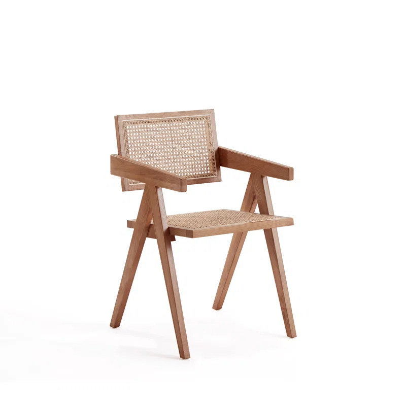 Winston Porter Hamlet 18.11'' H Ash Solid Wood Cane Back Armchair