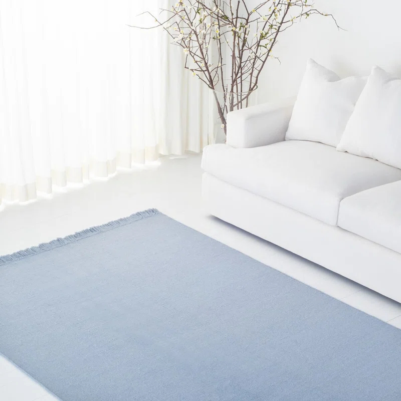 Lauren Ralph Lauren Hand Loomed Wool/Cotton Solid Color Rug in Light Blue | Wayfair