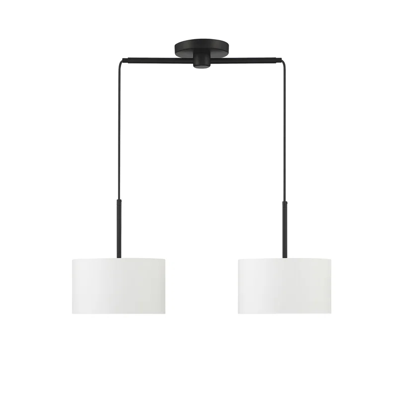 2 - Light Dimmable Drum Chandelier