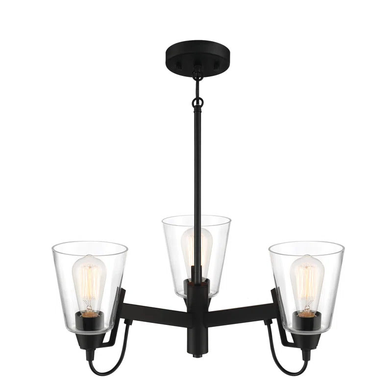 Minka Lavery Beckonridge Coal With Clear Chandelier