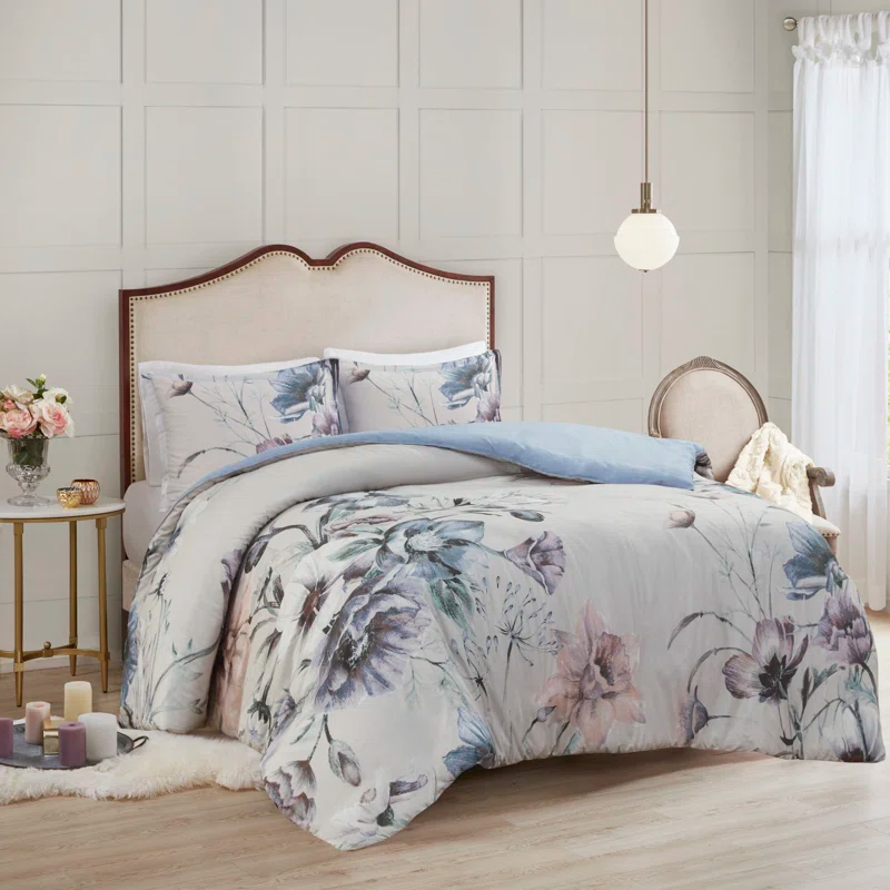 Madison Park Cassandra 3 Piece Cotton Duvet Cover Set