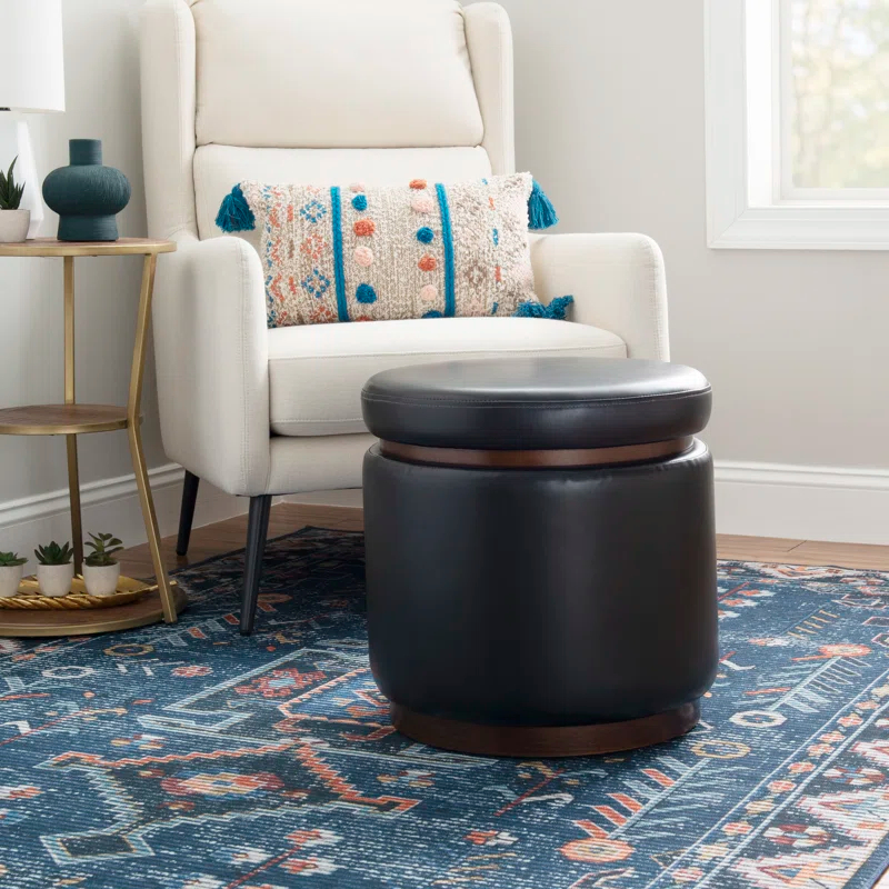 Wade Logan® Addilynne Faux Leather Ottoman