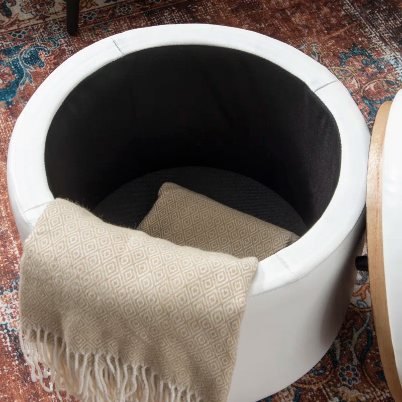 Addilynne Faux Leather Ottoman