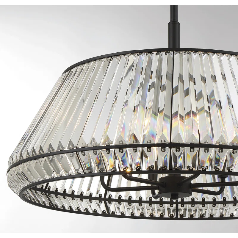 6 - Light Dimmable Geometric Chandelier