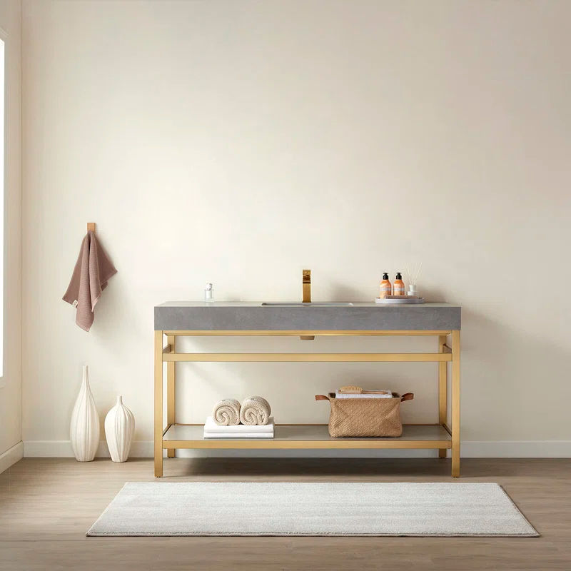 Vinnova 60'' Single Bathroom Vanity with Stone Top