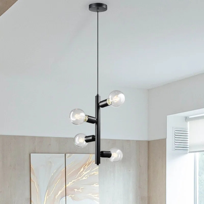 4 - Light Dimmable Sputnik Modern Linear Chandelier