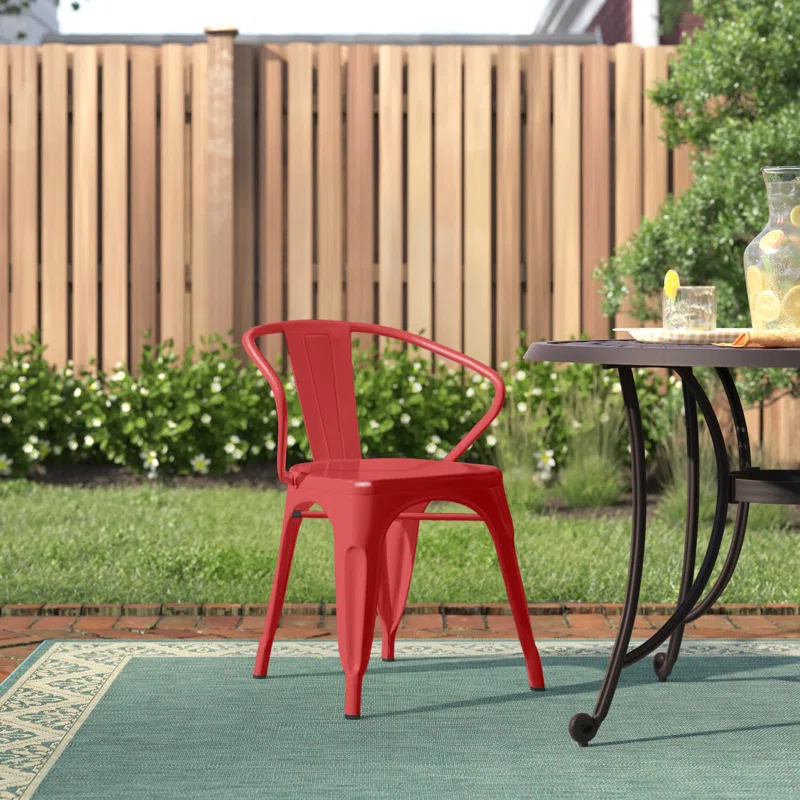 Flash Furniture Hucheson Metal Indoor-Outdoor Chair with Arms