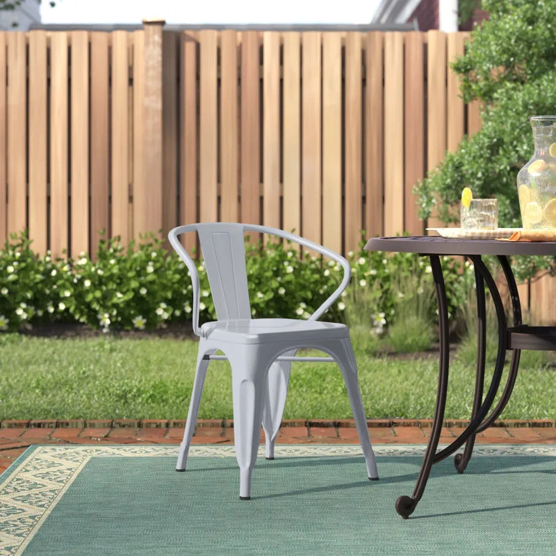 Flash Furniture Hucheson Metal Indoor-Outdoor Chair with Arms