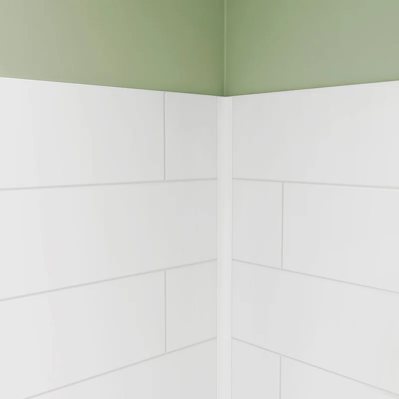 DreamLine DreamLine DreamStone 42 in. D x 62 in. W x 84 in. H Shower Wall Kit in White Modern Subway Pattern