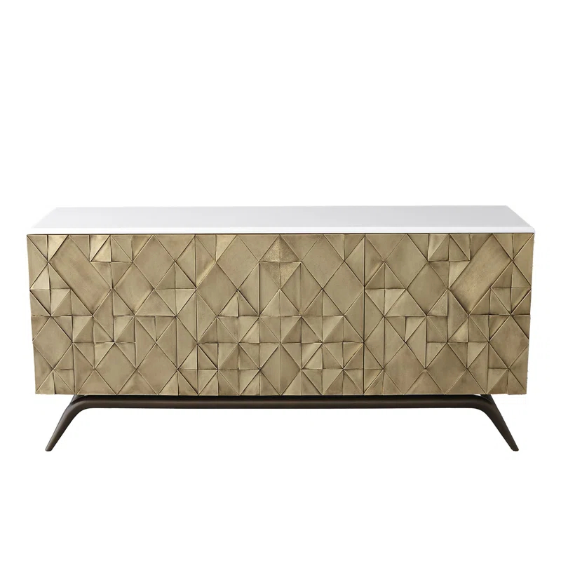 Global Views Triangle Cabinet-Brass