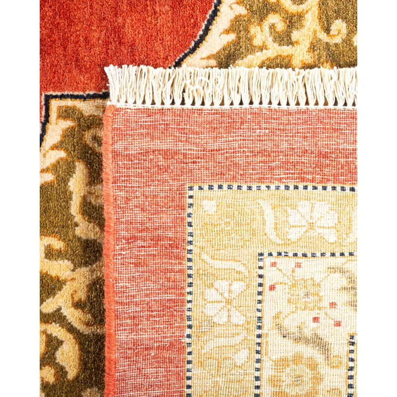Handmade Red Wool Traditional 8' x 10' Area Rug