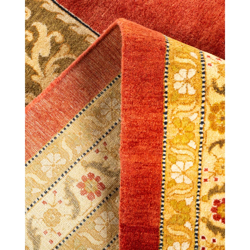 Handmade Red Wool Traditional 8' x 10' Area Rug