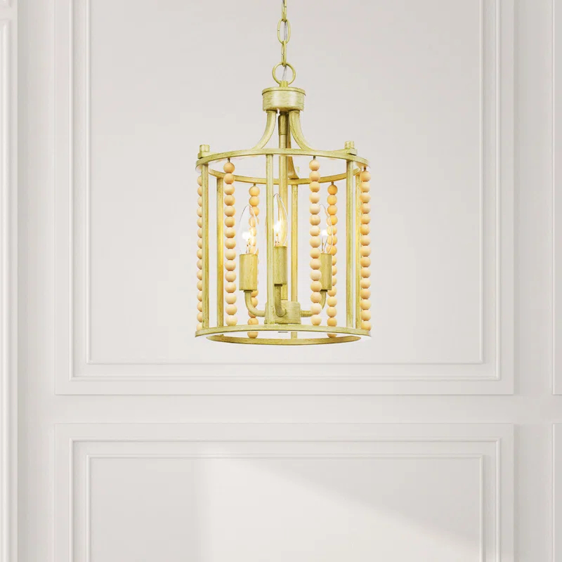 3 - Light Gold Candle Style Pendant