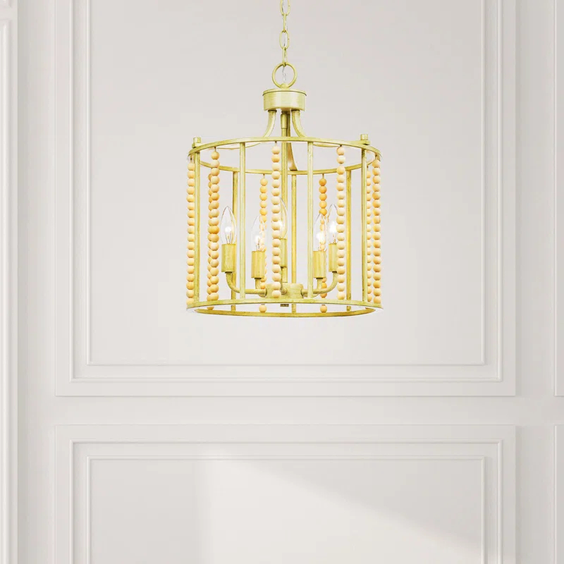 5 - Light Gold Candle Style Pendant