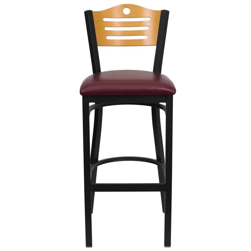 Winston Porter Clairann Upholstered Counter Stool with Metal Frame
